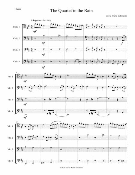 Quartet In The Rain For Cello Quartet Sheet Music