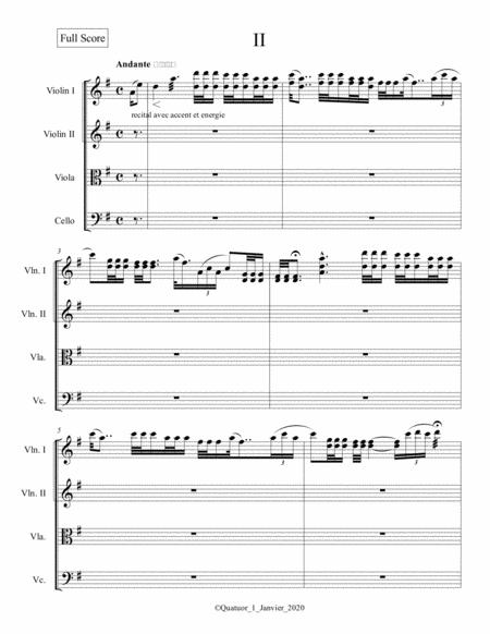 Free Sheet Music Quatuor N 1 Mvt 2