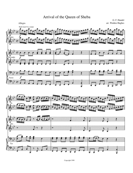 Free Sheet Music Queen Of Sheeba Piano Trio 1 Piano 6 Hands