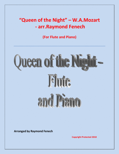 Queen Of The Night From The Magic Flute Flute And Piano Sheet Music