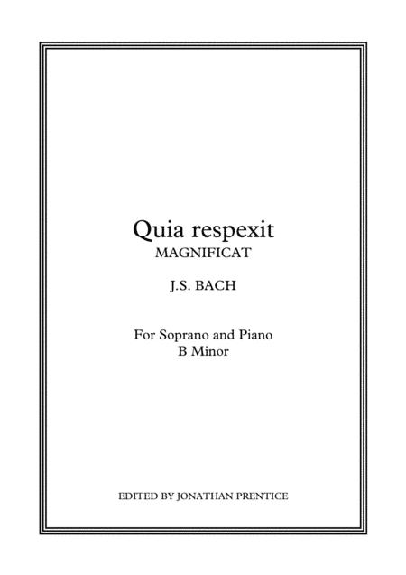 Quia Respexit Magnificat In D B Minor Sheet Music