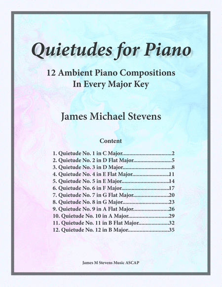 Free Sheet Music Quietudes For Piano
