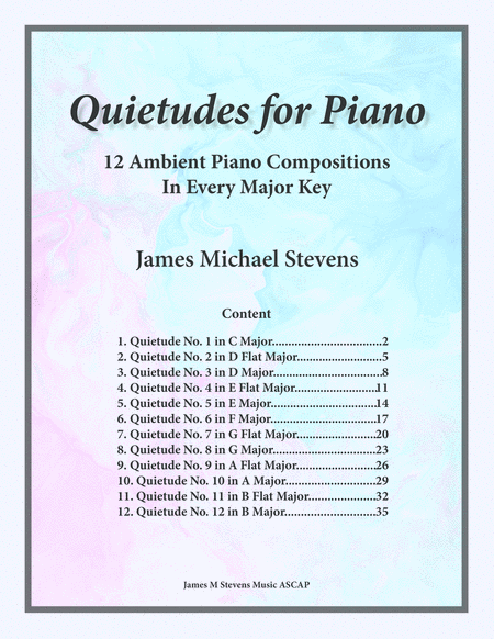 Quietudes For Piano Sheet Music