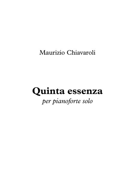 Quinta Essenza Sheet Music