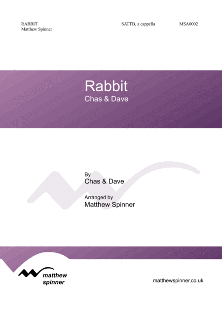 Free Sheet Music Rabbit Chas Dave Satb A Cappella