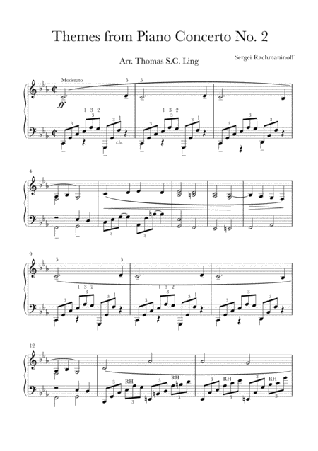 Free Sheet Music Rachmaninoff Piano Concerto No 2 Themes