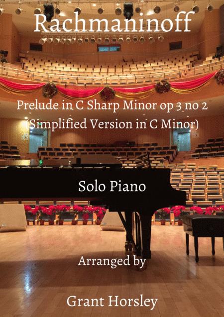 Rachmaninoff Prelude In C Sharp Minor Op 3 No 2 Simplified Version In C Minor Solo Piano Sheet Music