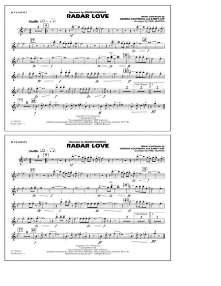 Radar Love Arr Paul Murtha Bb Clarinet Sheet Music