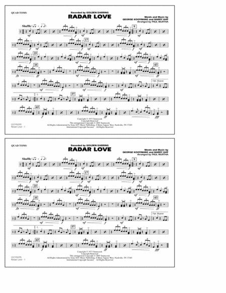 Radar Love Arr Paul Murtha Quad Toms Sheet Music