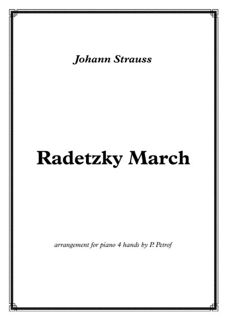 Radetzky March For Piano 4 Hands Sheet Music