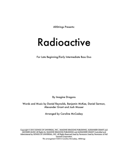 Free Sheet Music Radioactive Double Bass Duet