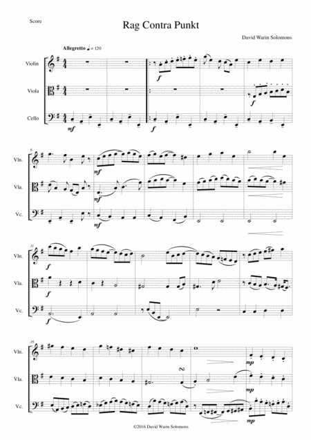 Free Sheet Music Rag Contra Punkt For String Trio