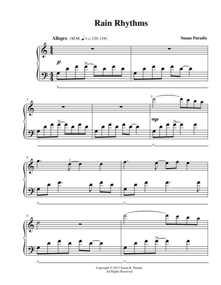 Free Sheet Music Rain Rhythms