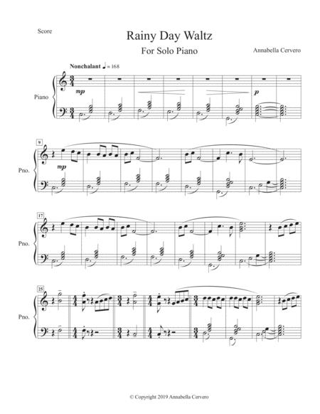 Rainy Day Waltz For Solo Piano Sheet Music