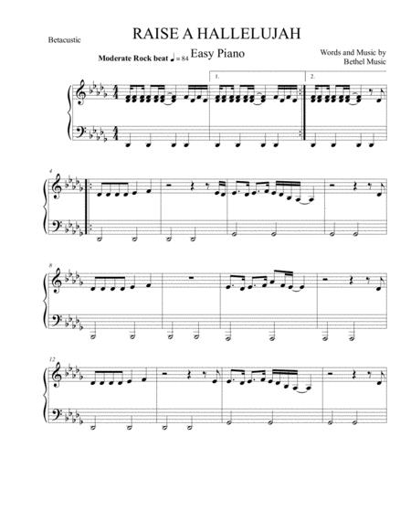 Raise A Hallelujah Bethel Music Jonathan Helser Sheet Music Easy Piano Sheet Music