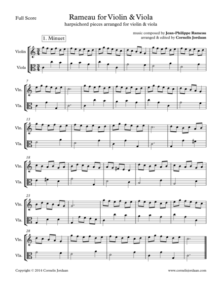 Rameau For Violin Viola Sheet Music