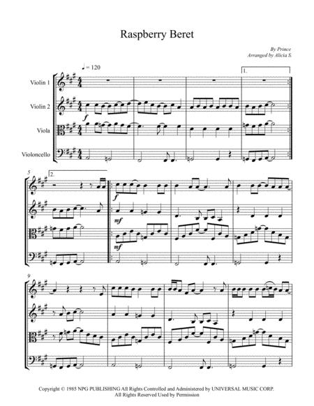 Raspberry Beret String Quartet Sheet Music