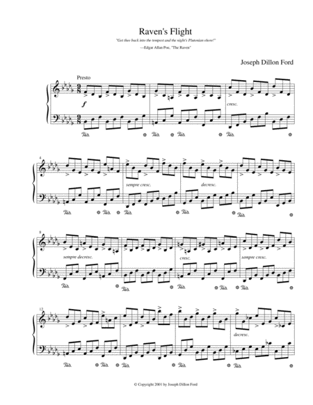 Free Sheet Music Ravens Flight For Piano Solo