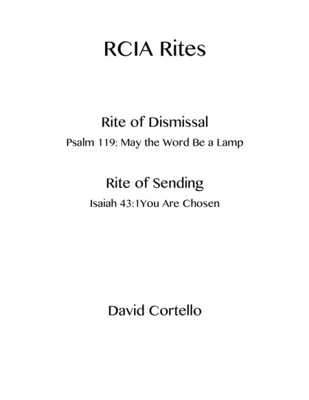 Rcia Rites Sheet Music