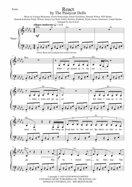 Free Sheet Music React