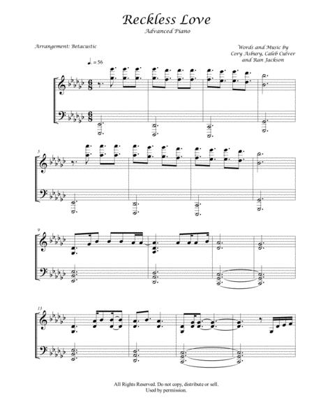 Reckless Love Cory Asbury Sheet Music Advanced Sheet Music