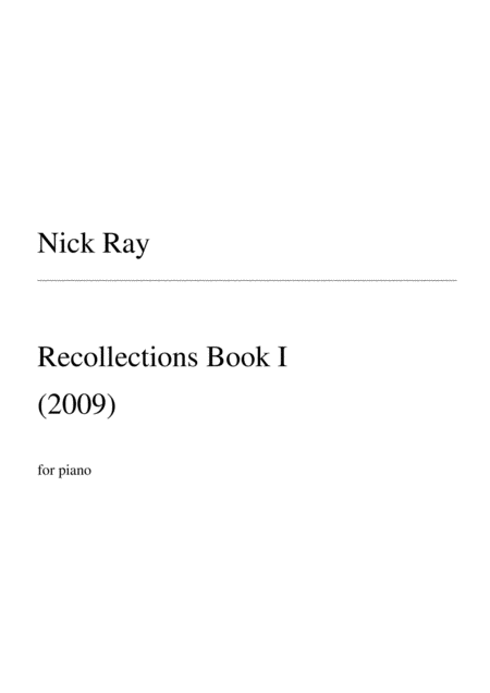 Free Sheet Music Recollections Book I