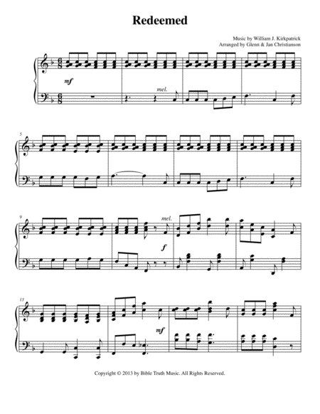 Redeemed Sheet Music