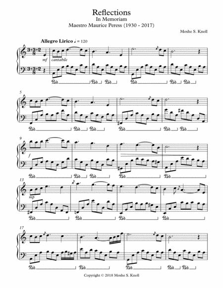 Reflections A Poem For Piano Revised 2020 Sheet Music