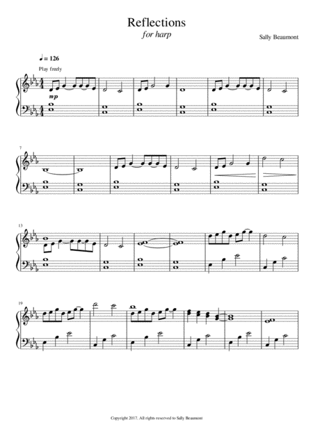 Reflections Harp Solo Sheet Music