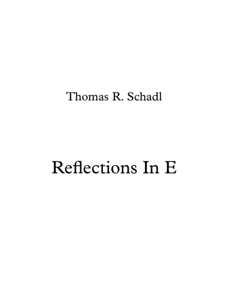 Free Sheet Music Reflections In E