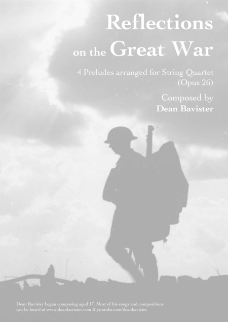 Free Sheet Music Reflections On The Great War For String Quartet