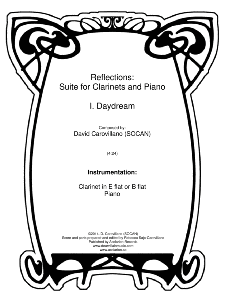 Reflections Suite I Daydream Sheet Music