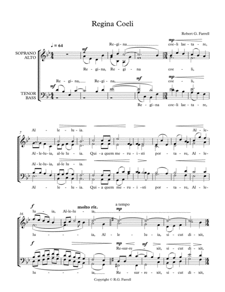 Free Sheet Music Regina Caeli