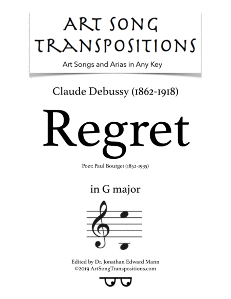 Free Sheet Music Regret Transposed To G Major