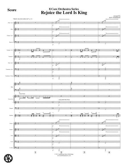 Free Sheet Music Rejoice The Lord Is King 8 Core Orchestra