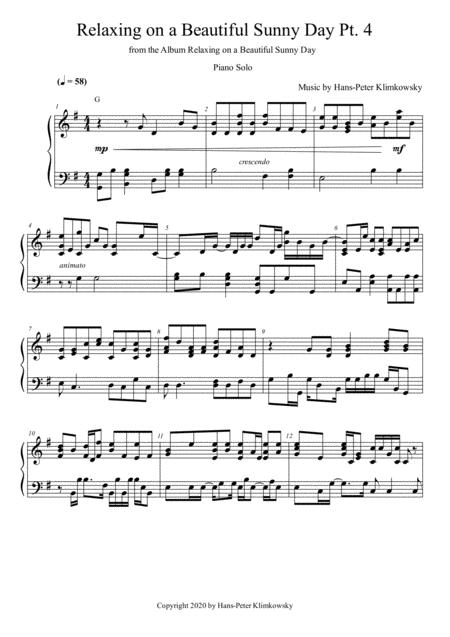 Free Sheet Music Relaxing On A Beautiful Sunny Day Pt 4