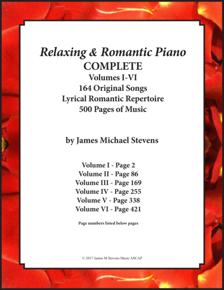 Relaxing Romantic Piano Complete Volumes I Vi Sheet Music