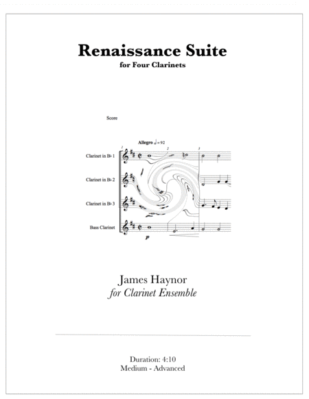 Renaissance Suite For Four Clarinets Sheet Music