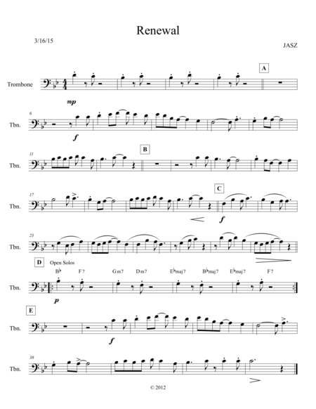 Renewal Trombone Sheet Music