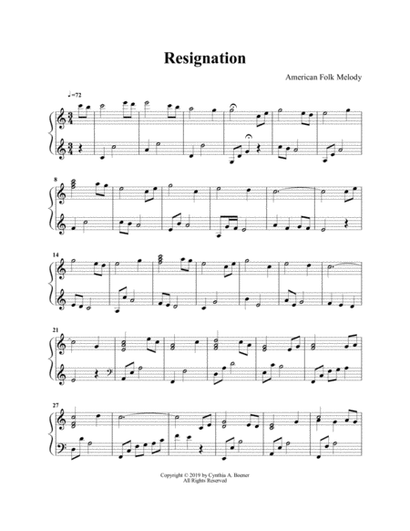 Resignation My Shepherd Will Supply My Need Sheet Music