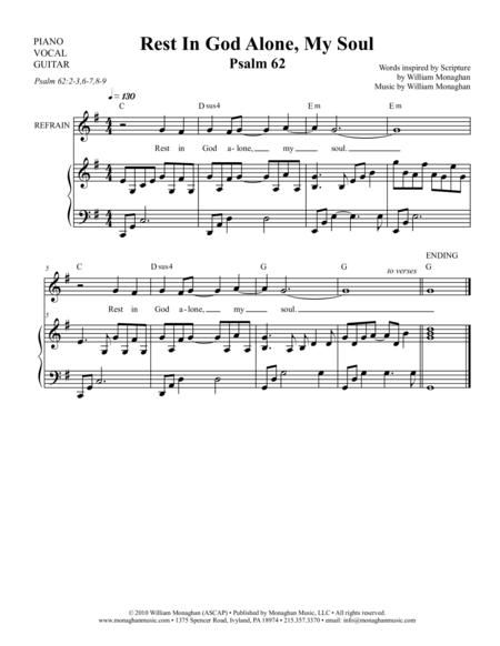 Rest In God Alone My Soul Psalm 62 Sheet Music