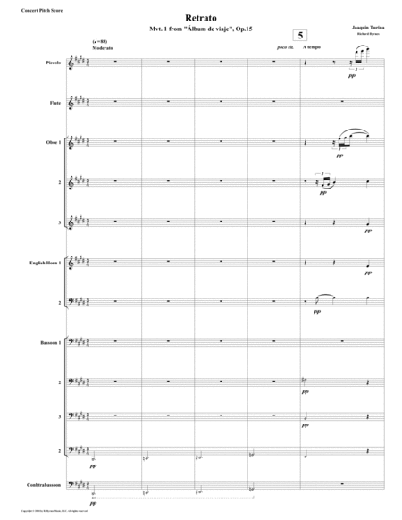 Retrato Mvt 1 From Lbum De Viaje Op 15 By Juaqun Turina Double Reed Choir Fl Picc Sheet Music