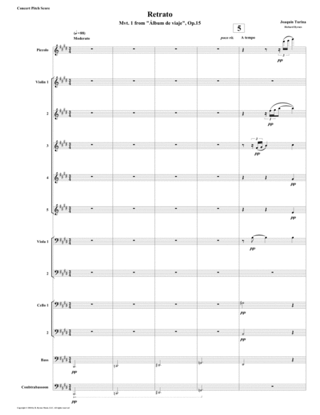 Retrato Mvt 1 From Lbum De Viaje Op 15 By Juaqun Turina String Orchestra Picc Cbn Sheet Music