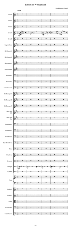 Free Sheet Music Return To Wonderland