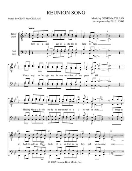 Reunion Song Christmas Sheet Music