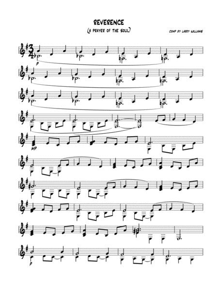 Reverence A Prayer Of The Soul Sheet Music