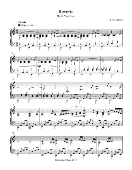 Free Sheet Music Reverie Dark Sweetness For Piano Solo