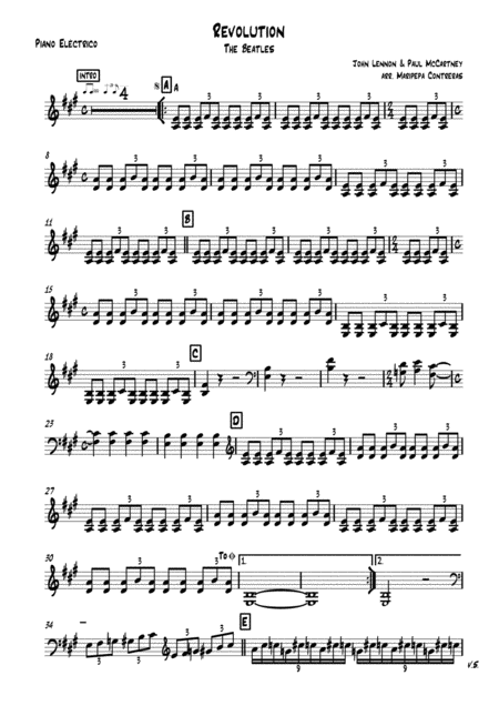 Revolution The Beatles Piano Sheet Music