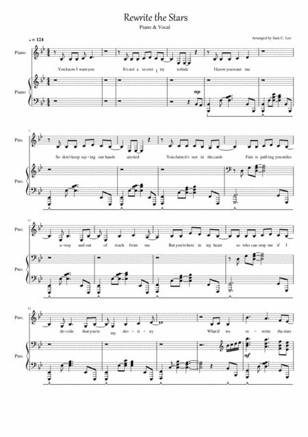 Rewrite The Stars Arr By Sam C Lee Sheet Music