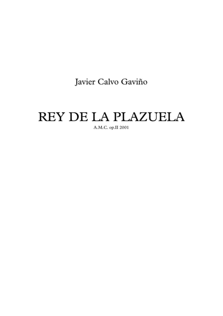 Free Sheet Music Rey De La Plazuela